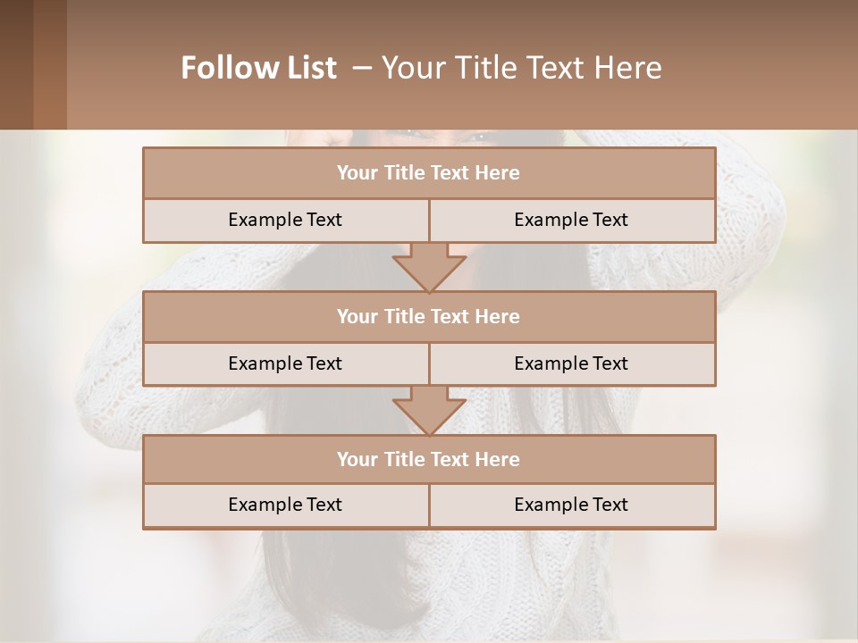 A Woman Holding Her Hair In Front Of Her Head PowerPoint Template