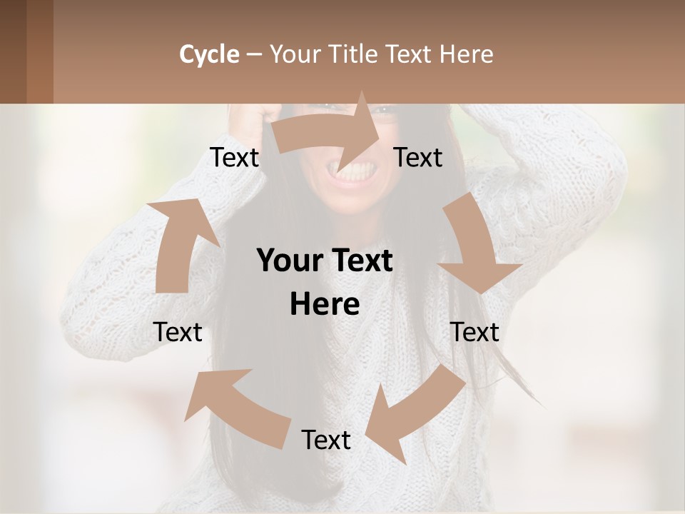 A Woman Holding Her Hair In Front Of Her Head PowerPoint Template
