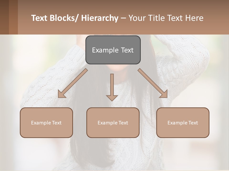 A Woman Holding Her Hair In Front Of Her Head PowerPoint Template