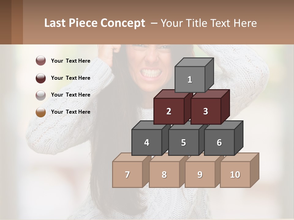 A Woman Holding Her Hair In Front Of Her Head PowerPoint Template