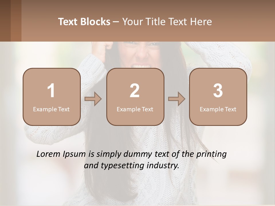 A Woman Holding Her Hair In Front Of Her Head PowerPoint Template