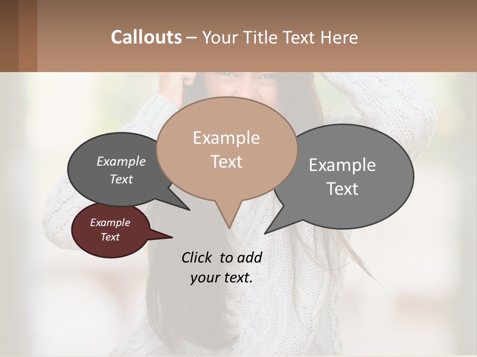 A Woman Holding Her Hair In Front Of Her Head PowerPoint Template