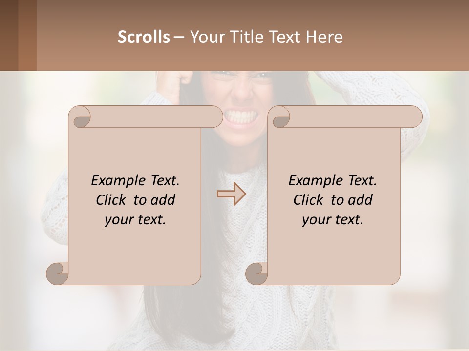 A Woman Holding Her Hair In Front Of Her Head PowerPoint Template