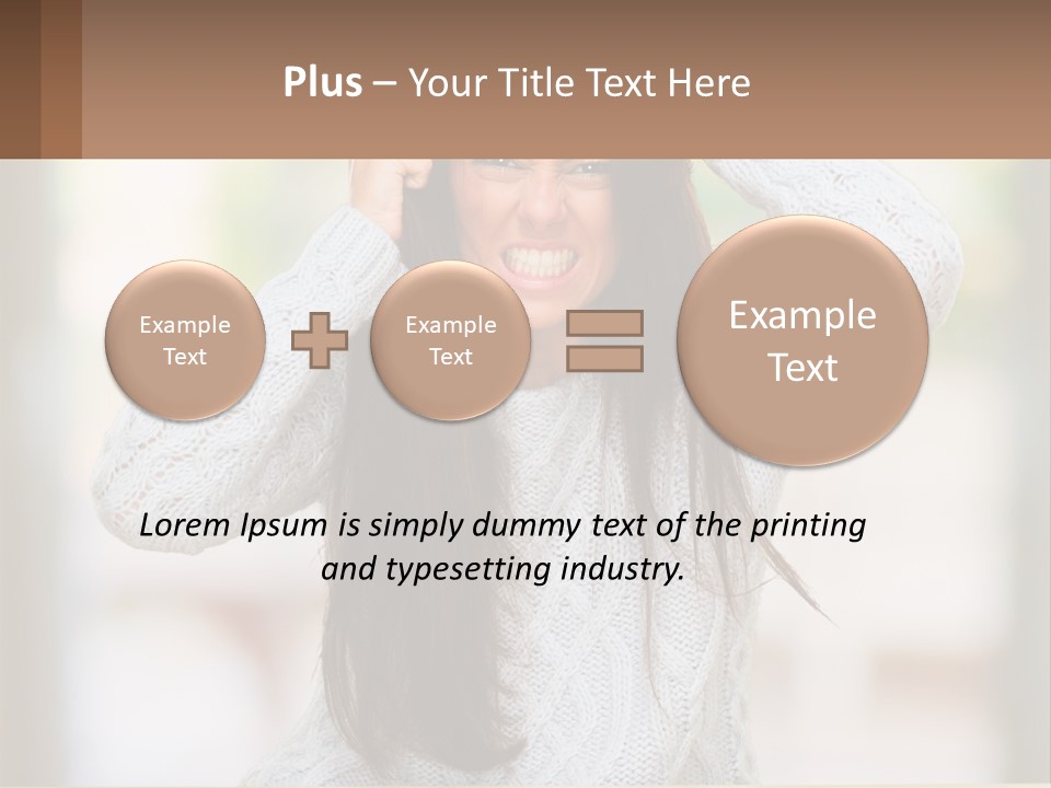 A Woman Holding Her Hair In Front Of Her Head PowerPoint Template