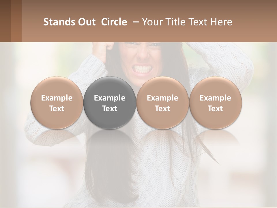 A Woman Holding Her Hair In Front Of Her Head PowerPoint Template