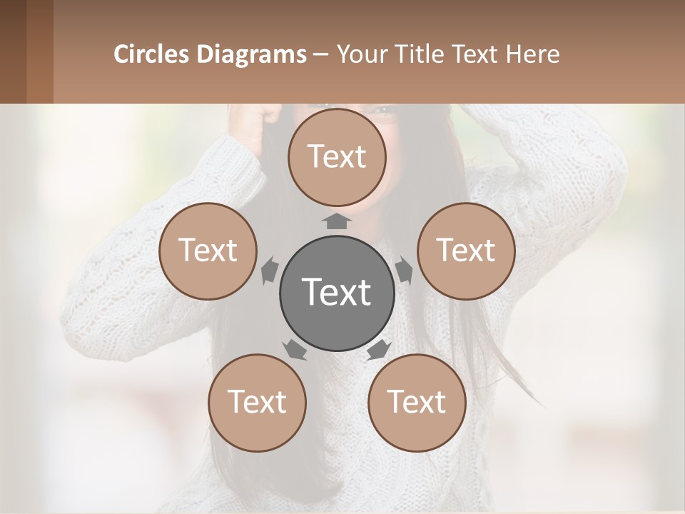 A Woman Holding Her Hair In Front Of Her Head PowerPoint Template