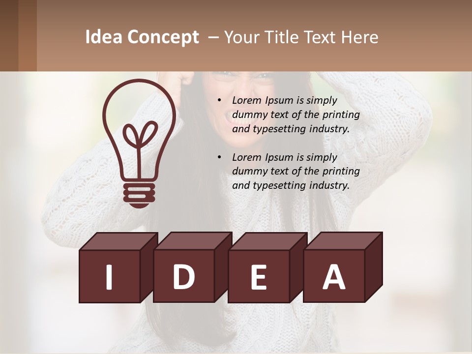 A Woman Holding Her Hair In Front Of Her Head PowerPoint Template