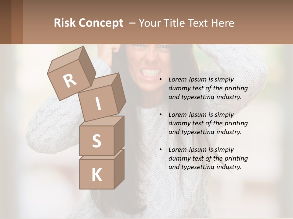 A Woman Holding Her Hair In Front Of Her Head PowerPoint Template