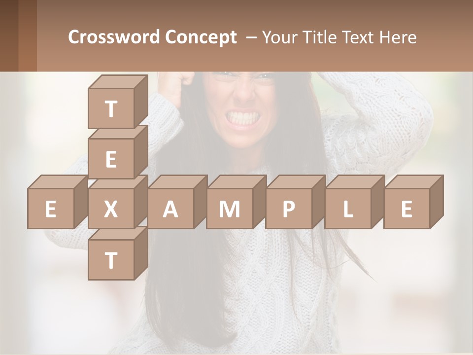 A Woman Holding Her Hair In Front Of Her Head PowerPoint Template