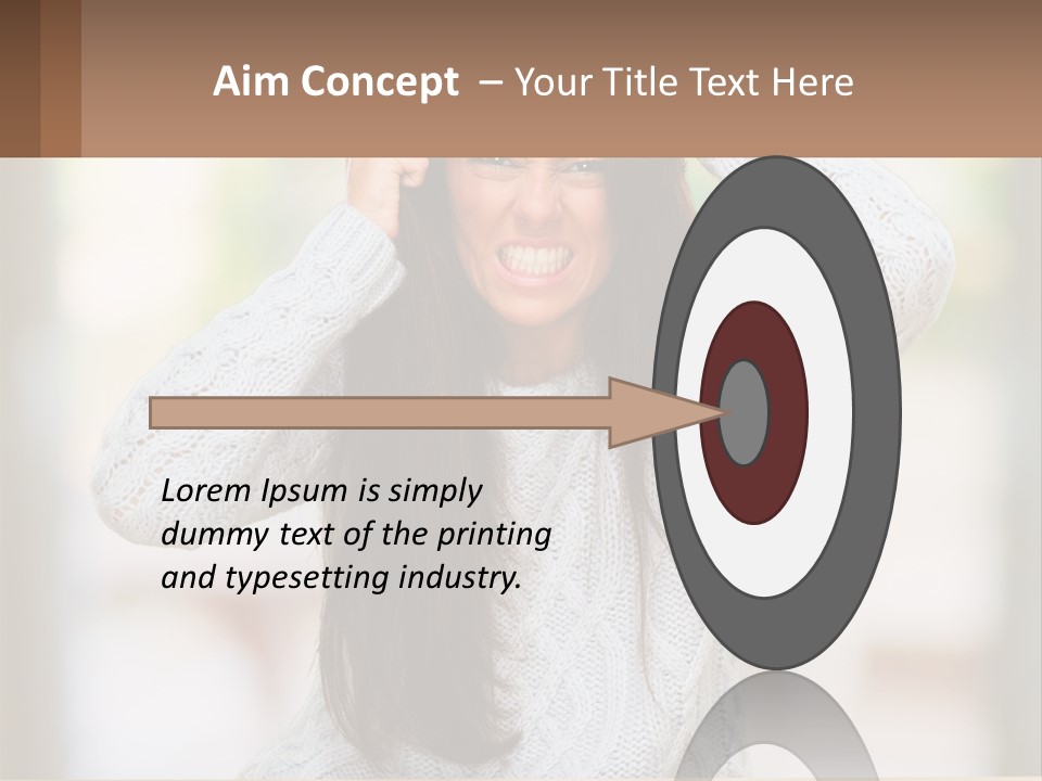 A Woman Holding Her Hair In Front Of Her Head PowerPoint Template