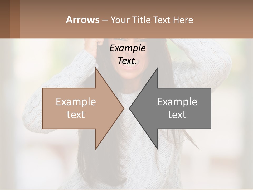 A Woman Holding Her Hair In Front Of Her Head PowerPoint Template