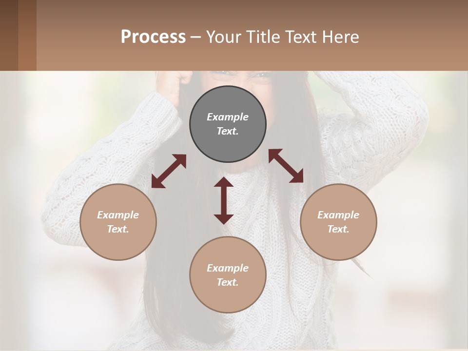 A Woman Holding Her Hair In Front Of Her Head PowerPoint Template