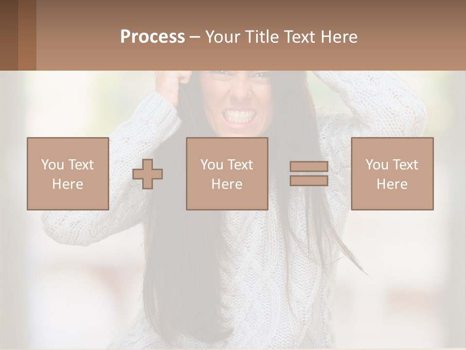 A Woman Holding Her Hair In Front Of Her Head PowerPoint Template