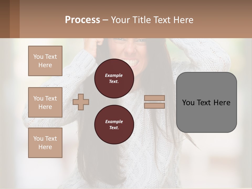 A Woman Holding Her Hair In Front Of Her Head PowerPoint Template