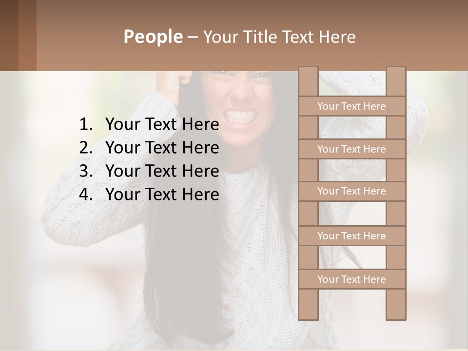 A Woman Holding Her Hair In Front Of Her Head PowerPoint Template