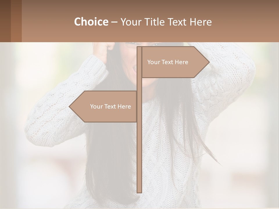 A Woman Holding Her Hair In Front Of Her Head PowerPoint Template