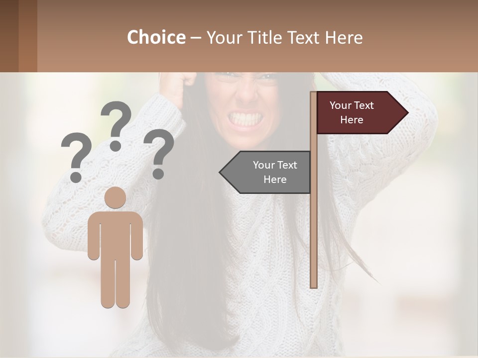 A Woman Holding Her Hair In Front Of Her Head PowerPoint Template