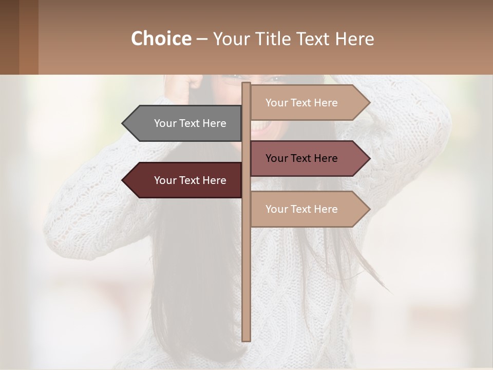 A Woman Holding Her Hair In Front Of Her Head PowerPoint Template