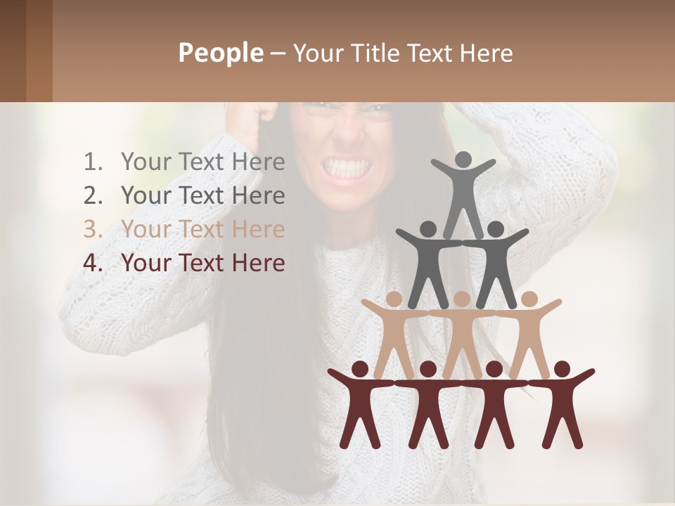 A Woman Holding Her Hair In Front Of Her Head PowerPoint Template