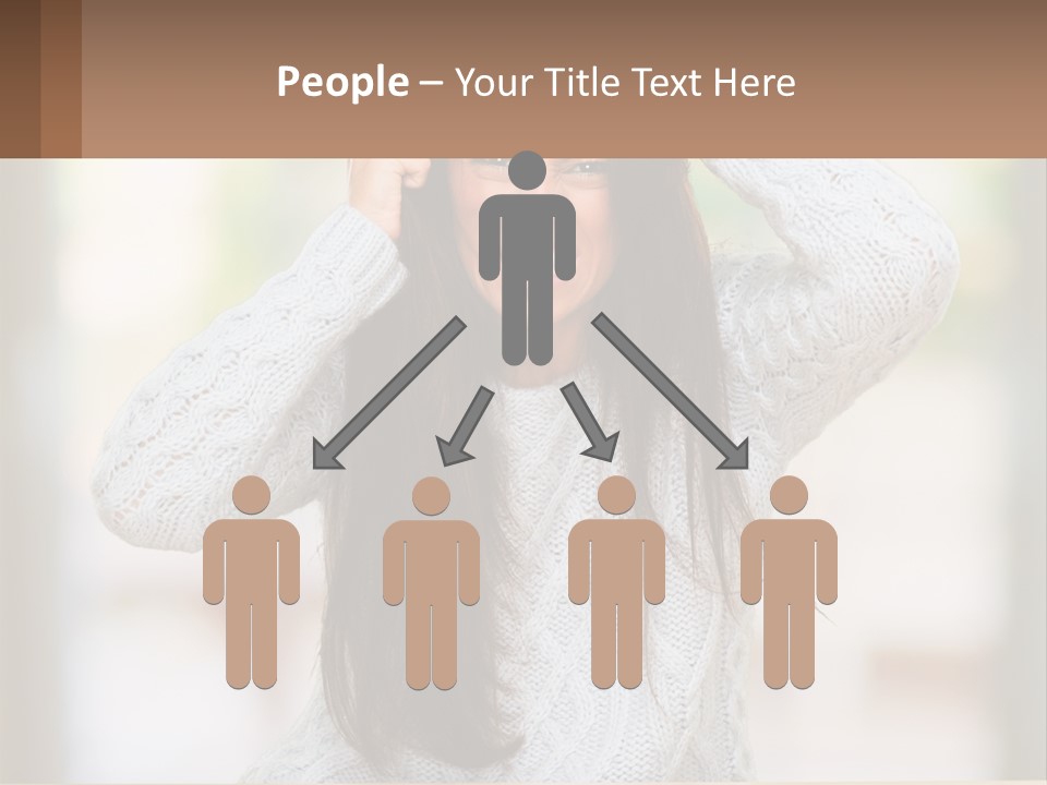 A Woman Holding Her Hair In Front Of Her Head PowerPoint Template