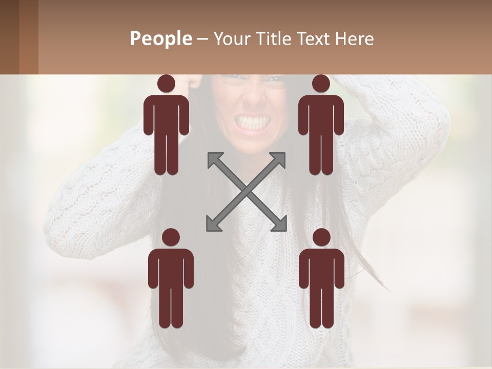 A Woman Holding Her Hair In Front Of Her Head PowerPoint Template