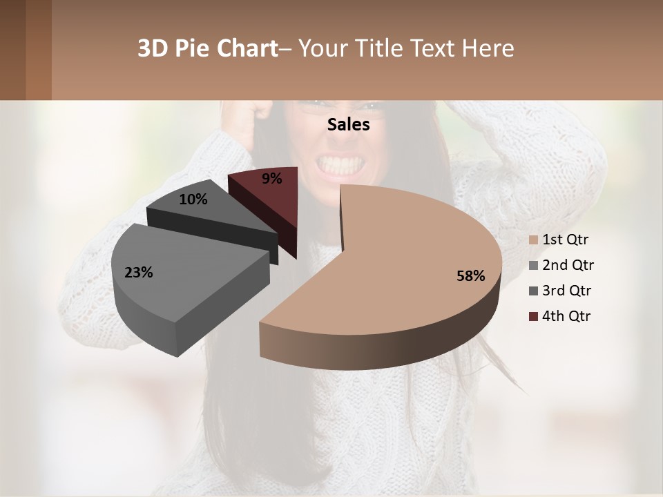 A Woman Holding Her Hair In Front Of Her Head PowerPoint Template