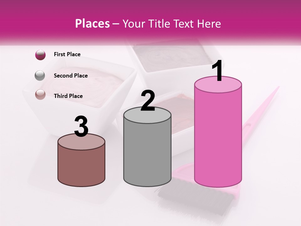 Three Bowls Of Food With A Spoon On A Table PowerPoint Template