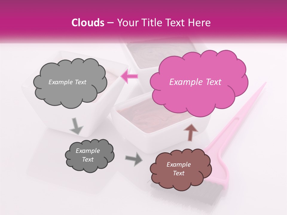 Three Bowls Of Food With A Spoon On A Table PowerPoint Template