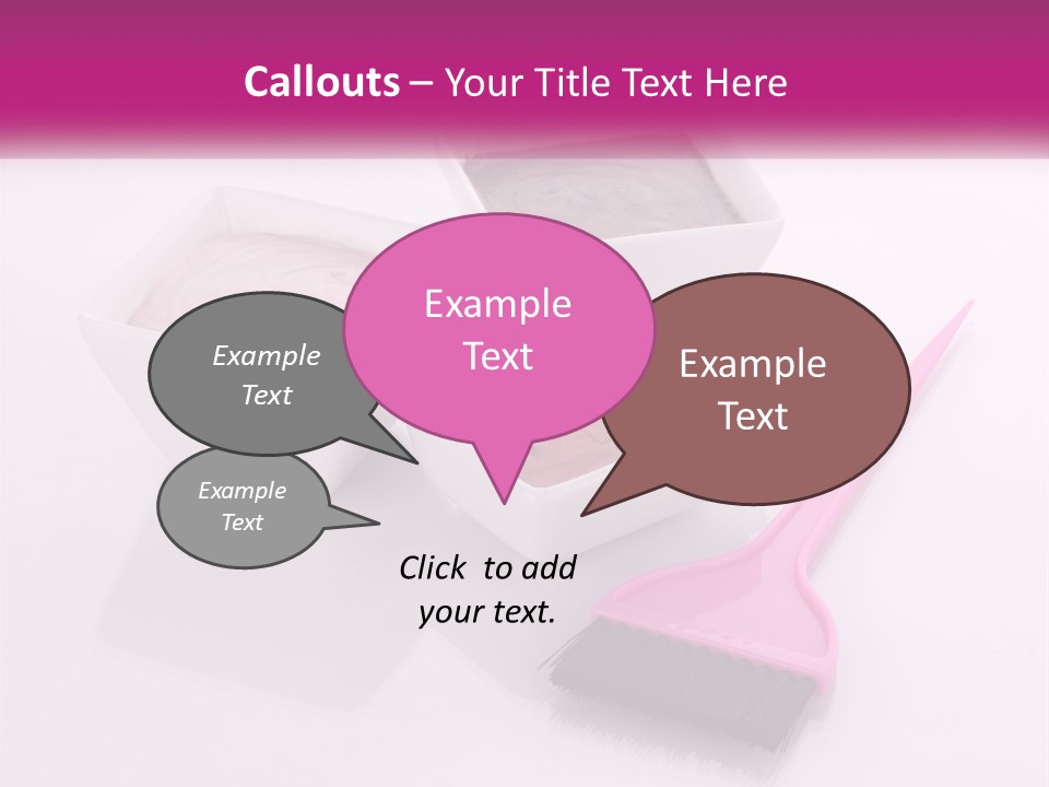 Three Bowls Of Food With A Spoon On A Table PowerPoint Template