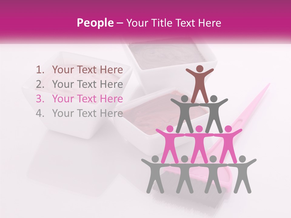 Three Bowls Of Food With A Spoon On A Table PowerPoint Template