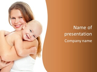 A Woman Holding A Baby In Her Arms PowerPoint Template