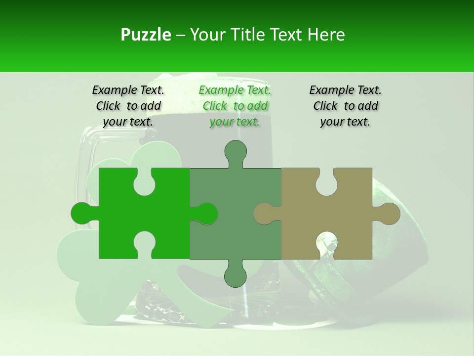 A Glass Of Beer With A Shamrock Next To It PowerPoint Template