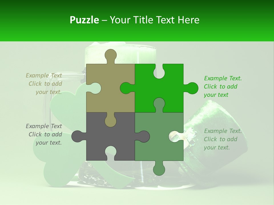 A Glass Of Beer With A Shamrock Next To It PowerPoint Template