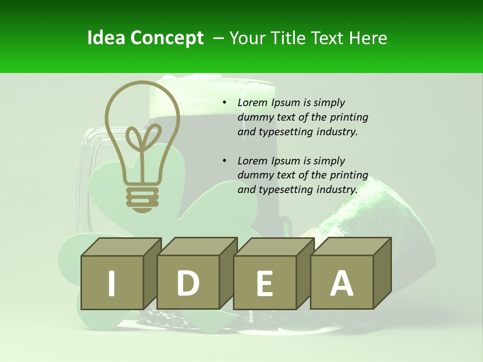 A Glass Of Beer With A Shamrock Next To It PowerPoint Template