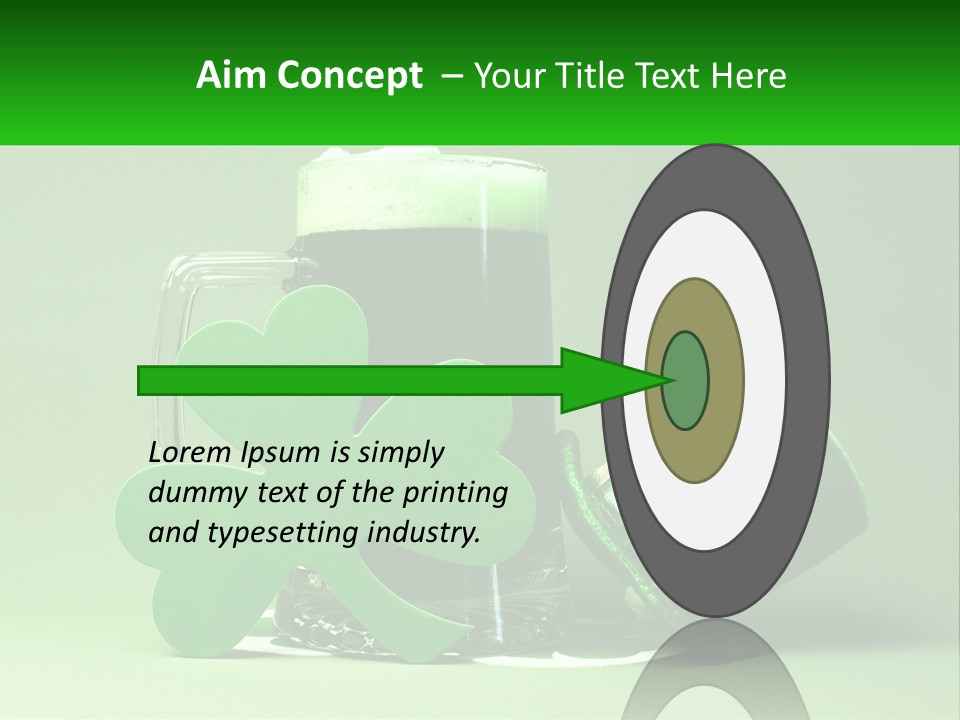 A Glass Of Beer With A Shamrock Next To It PowerPoint Template