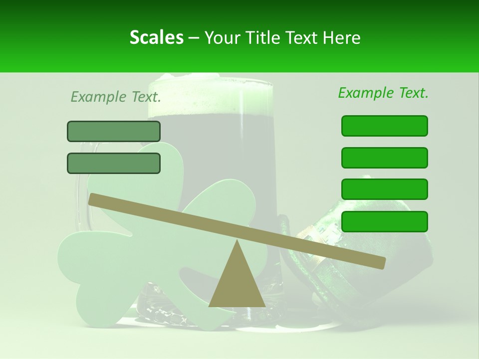 A Glass Of Beer With A Shamrock Next To It PowerPoint Template