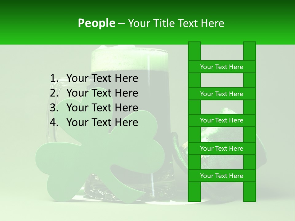 A Glass Of Beer With A Shamrock Next To It PowerPoint Template