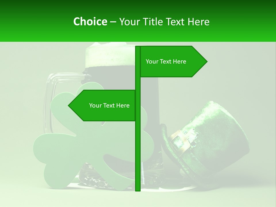 A Glass Of Beer With A Shamrock Next To It PowerPoint Template