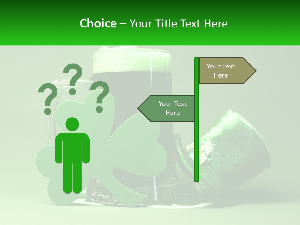 A Glass Of Beer With A Shamrock Next To It PowerPoint Template