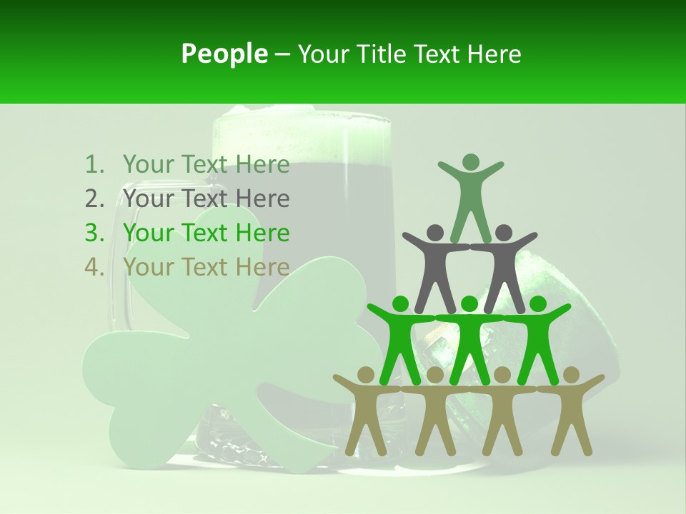 A Glass Of Beer With A Shamrock Next To It PowerPoint Template