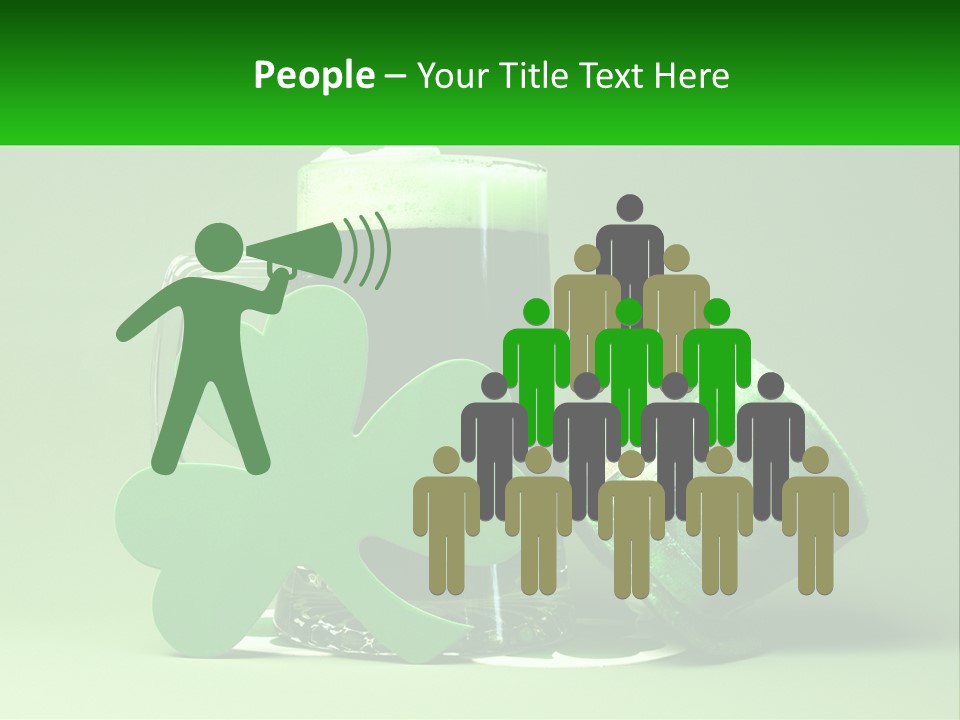 A Glass Of Beer With A Shamrock Next To It PowerPoint Template
