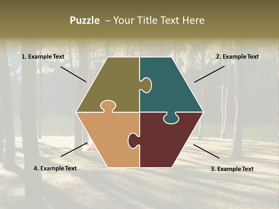 A Tent In The Woods With A Lake In The Background PowerPoint Template