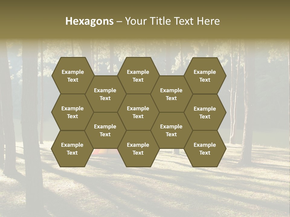 A Tent In The Woods With A Lake In The Background PowerPoint Template