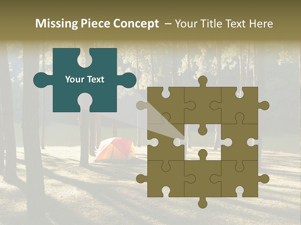 A Tent In The Woods With A Lake In The Background PowerPoint Template