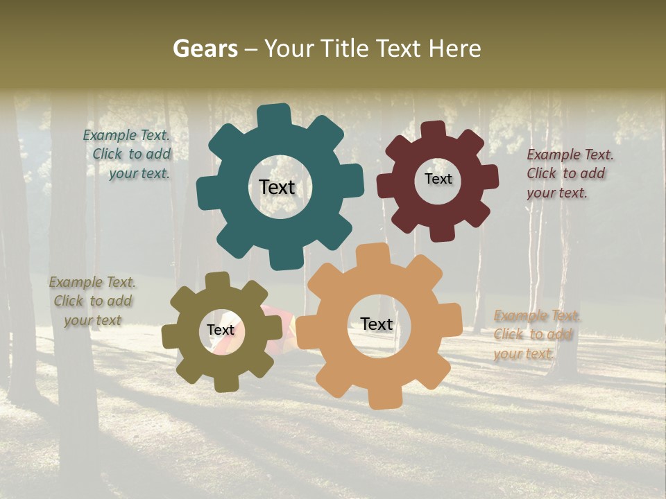 A Tent In The Woods With A Lake In The Background PowerPoint Template