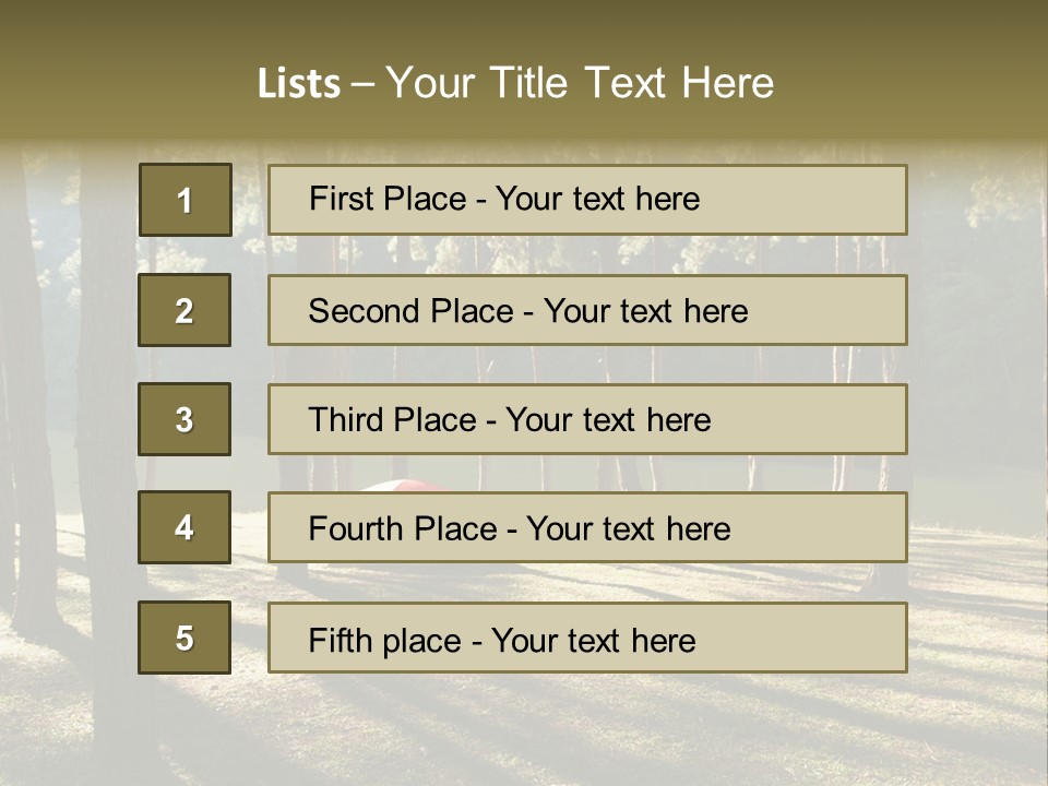 A Tent In The Woods With A Lake In The Background PowerPoint Template