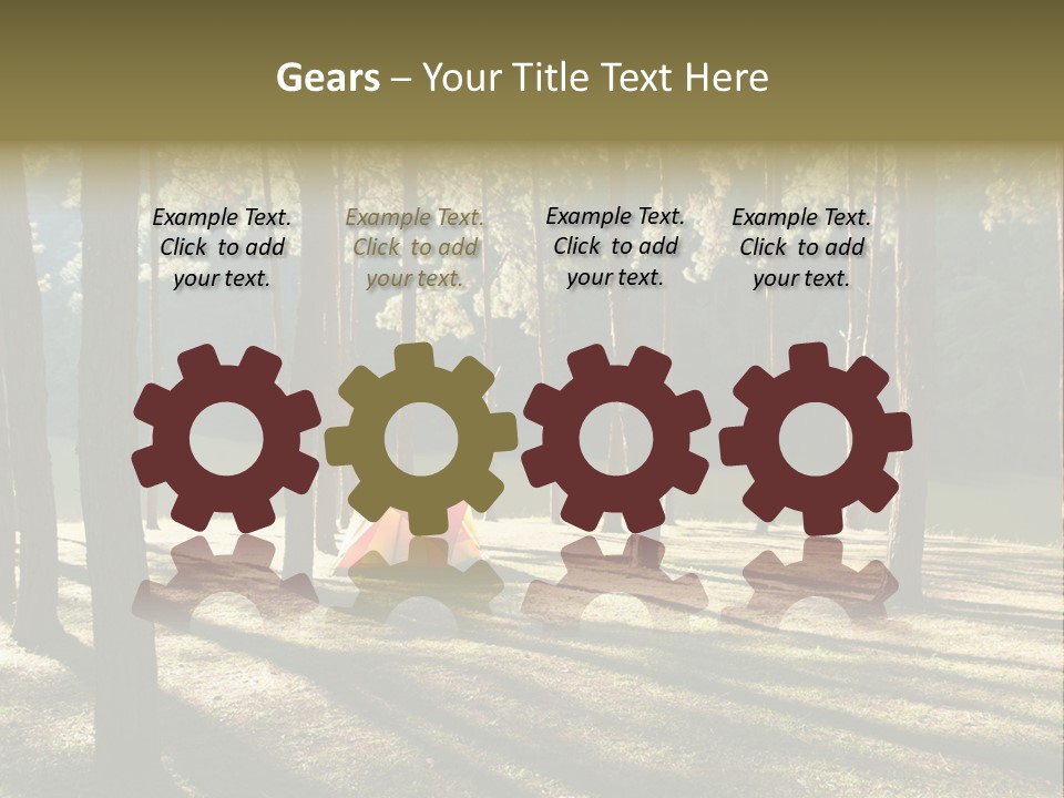 A Tent In The Woods With A Lake In The Background PowerPoint Template