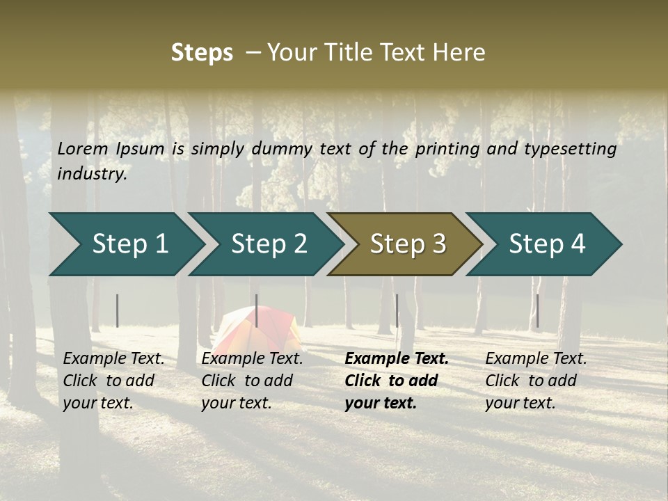 A Tent In The Woods With A Lake In The Background PowerPoint Template