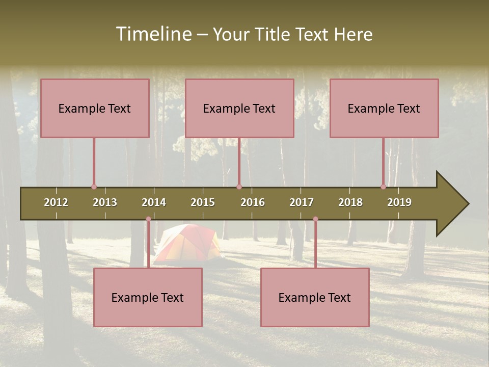 A Tent In The Woods With A Lake In The Background PowerPoint Template
