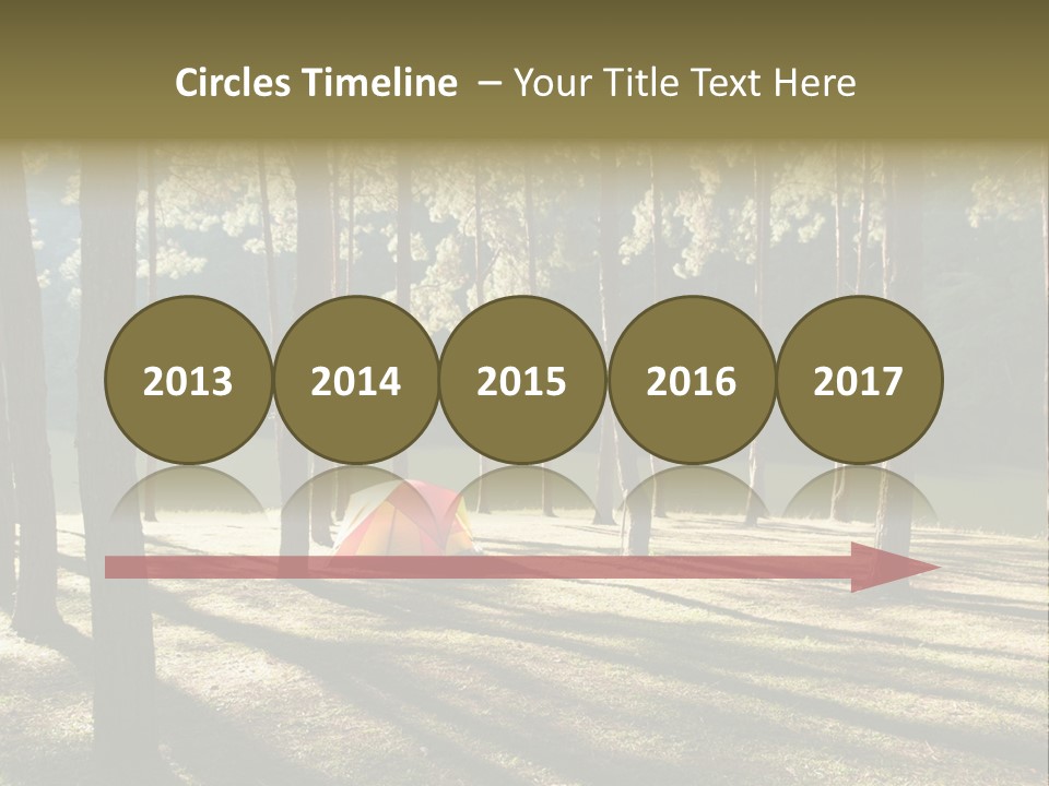 A Tent In The Woods With A Lake In The Background PowerPoint Template